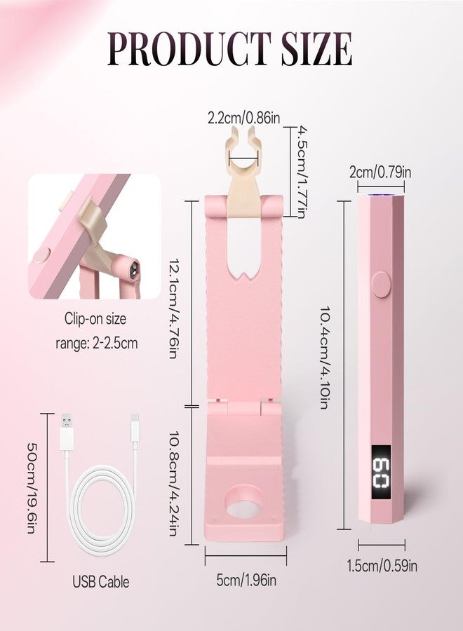 krofaue Mini Handheld UV Light for Gel Nails with Stand, Portable Rechargeable Nail Lamp with 2 Timers, Flash Cure for Rhinestone Glue Decoration at Home DIY, Travel - Image 5
